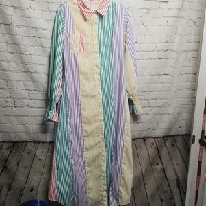 Mazik womens dress with long roushed sleeves. EUC